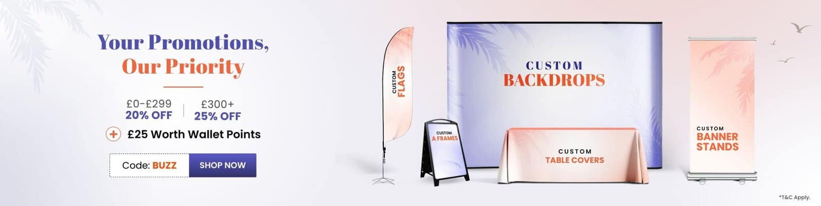 Avail Up to 25% discount on Banners, Flags, Light Box and More