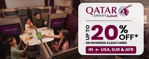 Get Upto 20% OFF on Qatar Airways International Flight Booking