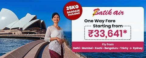 Batik Air International Flight Booking starting at just ₹33641