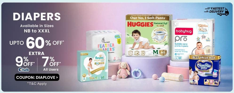 Extra 9% off on Bestselling Diapers