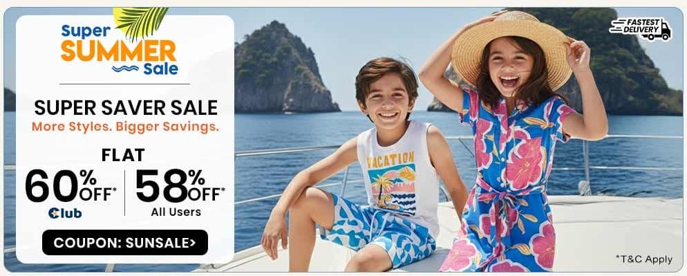 Get 58% discount on Bestselling Kids Fashion