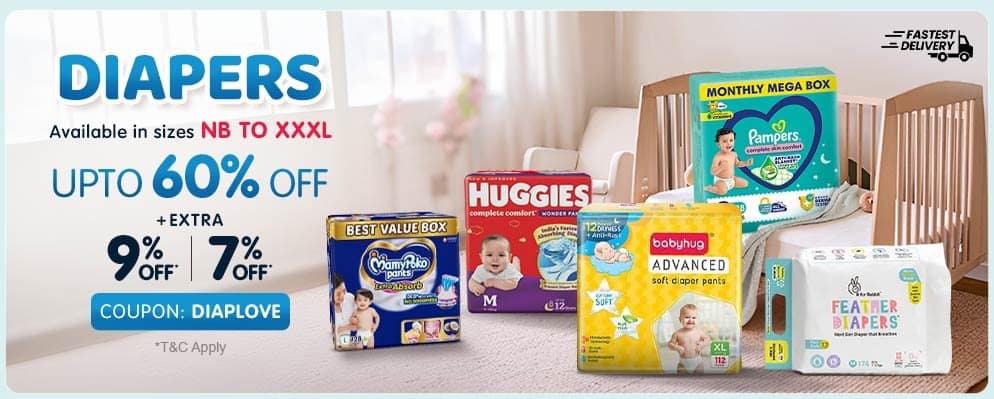 Extra 9% discount on Baby Diapers
