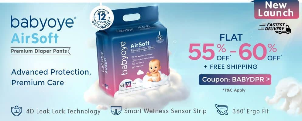 Get 60% Off on Babyoye Diapering Products