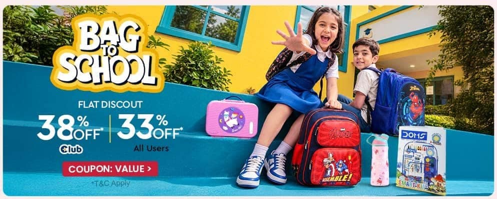 Flat 33% OFF on School Stuff