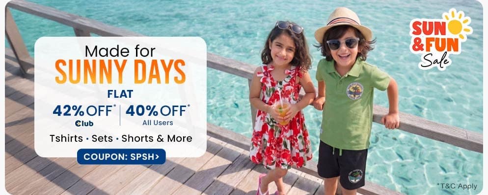 Get Flat 40% Discount on Select Kids Fashion Wear